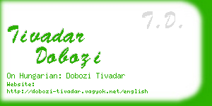 tivadar dobozi business card